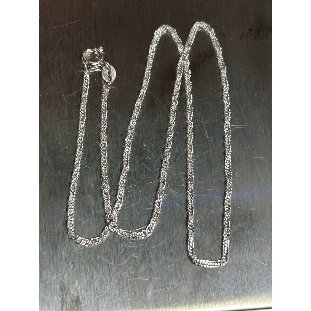 NWOT Bony Levy 14k solid white gold twisted chain Necklace 16” fine jewelry